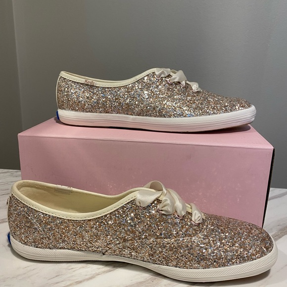 Keds | Shoes | Keds X Kate Spade Womens Rose Gold Multi Glitter Sneakers  New With Box | Poshmark